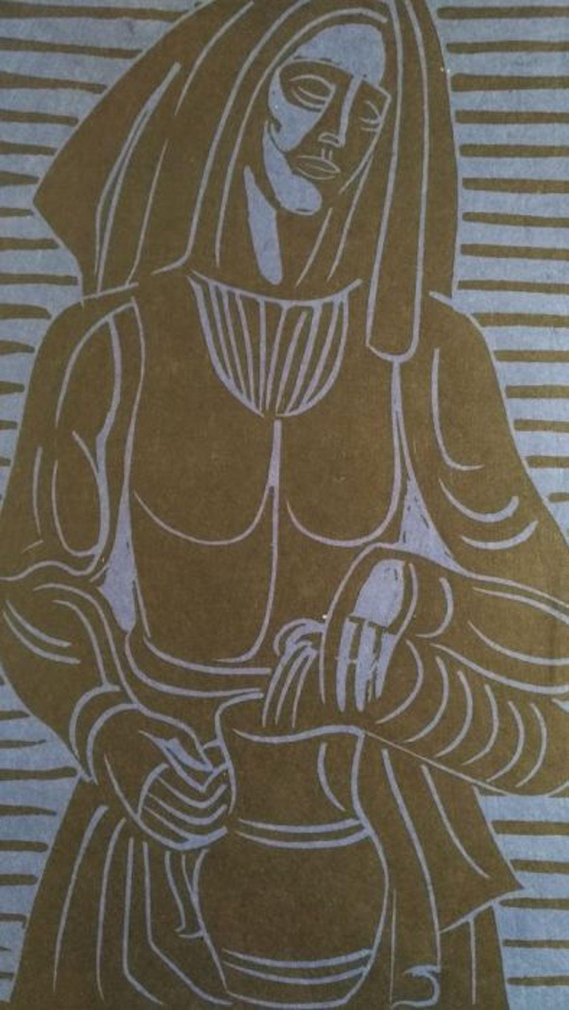 ¡Prosit! - xilografía original de Leopold Schmid - 1960 en venta 2