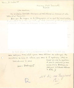 Vintage Jean Dubuffet's Autograph Letters - 1950s