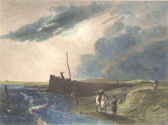 The Old Pier at Littlehampton - Lithograph on Paper by J. Cousen - Mid-1800