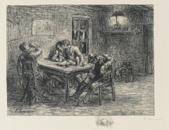 Idylle - Original Lithograph by F. Jacques - 1892