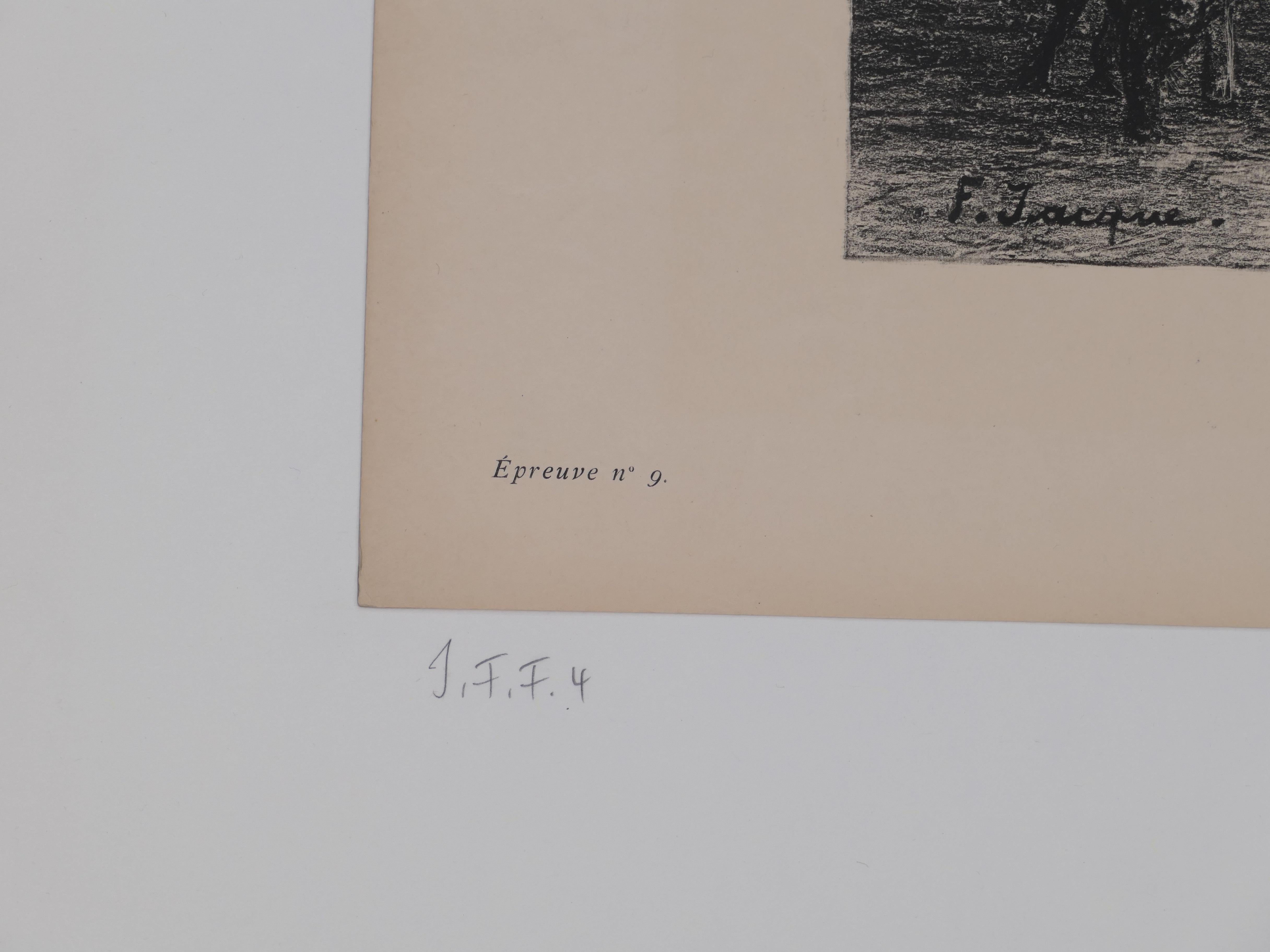 Idylle è un'opera d'arte originale realizzata da Frédérique Jacque nel 1892.

Litografia originale su carta giapponese. Il Passepartout è incluso (50 x 64 cm).

Prova n. 9 su carta giapponese.

Firmato sulla lastra nell'angolo inferiore sinistro: F.