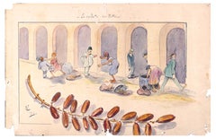 The Picking of Dates - Original Ink and Watercolor on Paper - 1916
