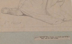 Praying Woman - Pencil Drawing by P.N. Brisset - Late 1800