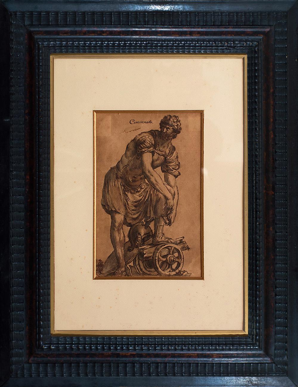 Cincinnato - Original Ink and Watercolor by Italian Master 18th Century  - Art by Unknown