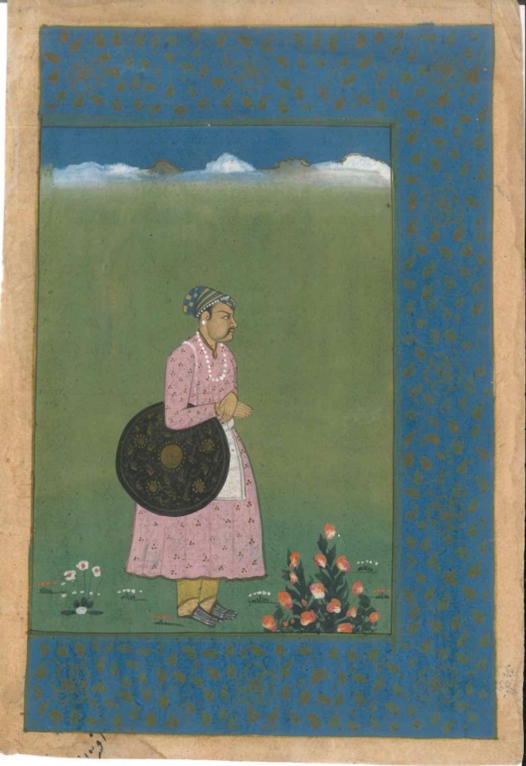 Unknown Figurative Art - Ancient Persian Miniature: The Beauty of Youth - Probably 18/19th Century