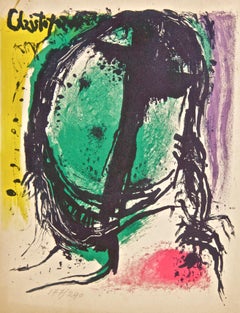 Face - Original Lithograph by J. Cristoforou - 1964 