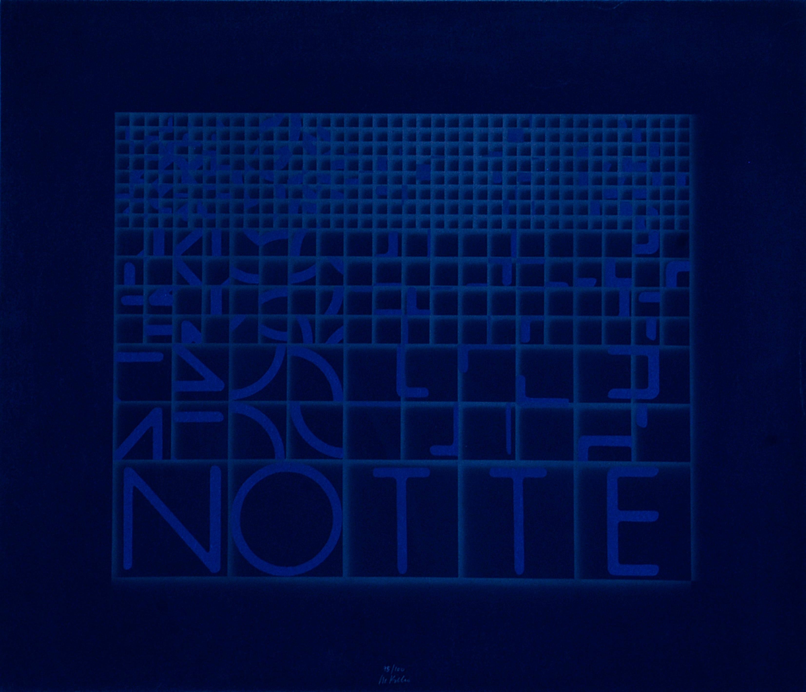 Bruno Di Bello Abstract Print - Notte (Night) - Original Screen Print by Bruno di Bello - 1980 ca.