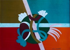 Orange Abstract - Lithograph by G. Raimondi - 1970s