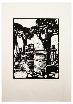 Vintage Country - Woodcut by H- Stangenberg-Merck - 1967