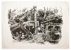 Illusionen - Litografia in bianco e nero di Peter Stephen - Anni '70