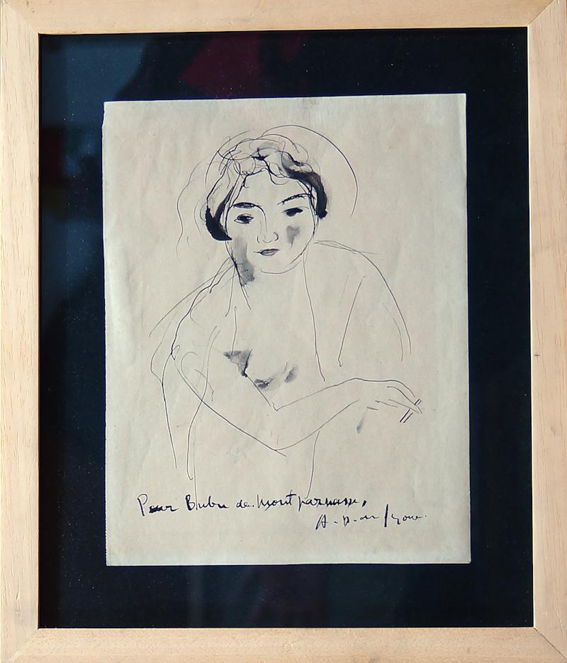 Bubu de Montparnasse - China Ink drawing - 1928/29 - Art by André Dunoyer de Segonzac
