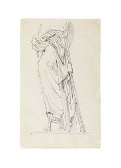 Veiled Woman - Original Pencil Drawing - Late 19th Century