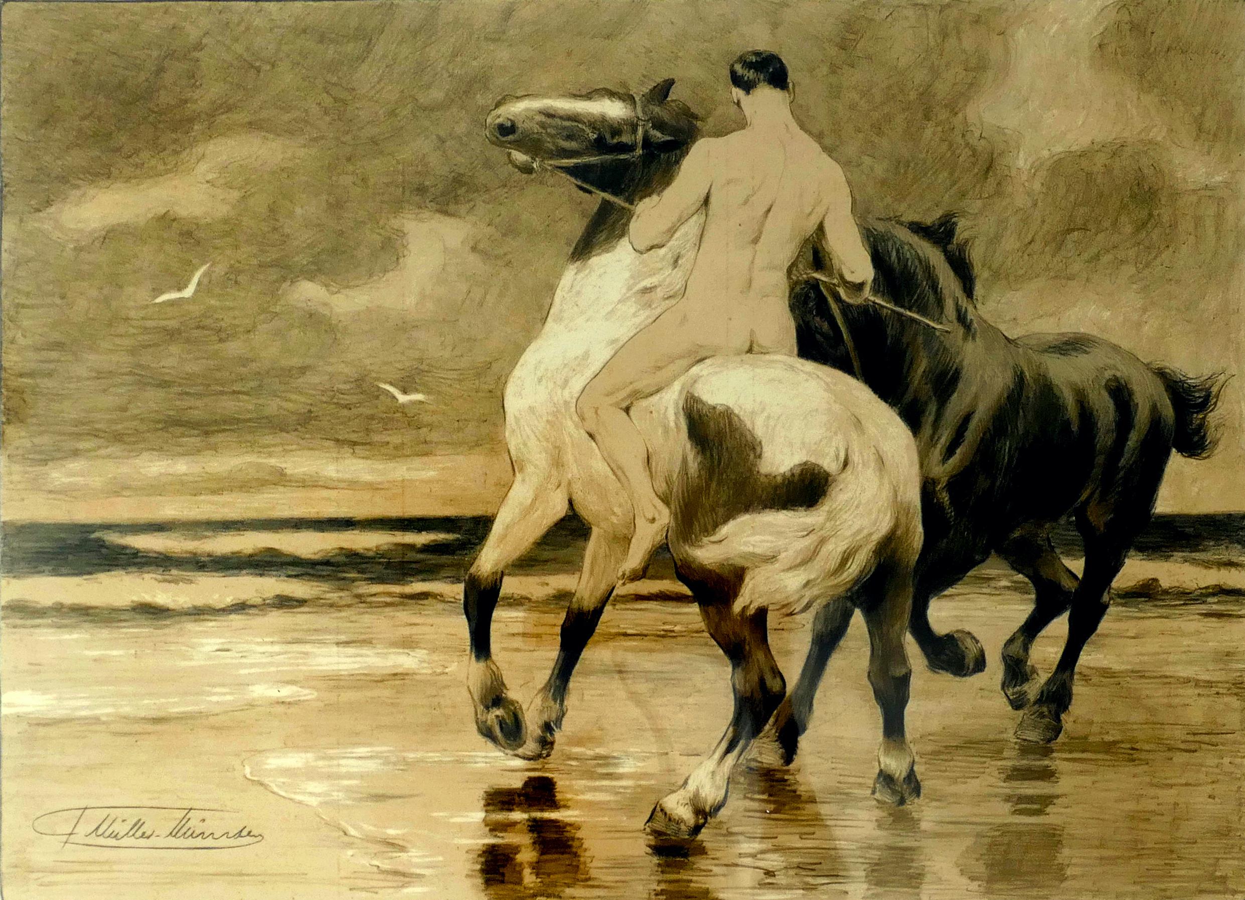 Franz Müller-Münster Figurative Print - The Rider - Lithograph - Early 20th Century