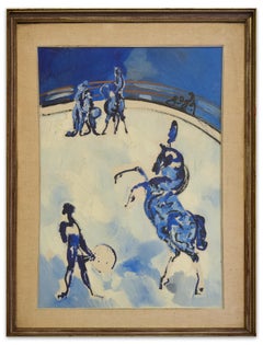 Circo - Olio originale su tela di Antonio Vangelli - Anni '70