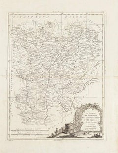 Antique Li Governi di Borgogna - Ancient Map - 1777