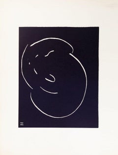 Le Chat - Original lithograph by Simone Haret - 1970s