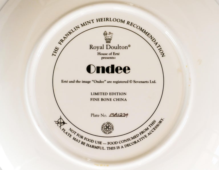 Erté Ondee Ceramic Collector Plate 1990 at 1stDibs