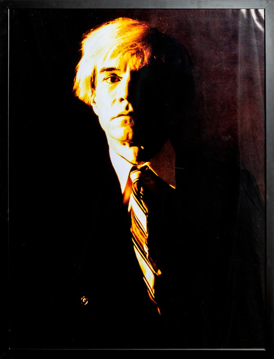 Gerald Bruneau Figurative Photograph - Portrait of Andy Warhol - Yellow print-toning by G. Bruneau - 1980s