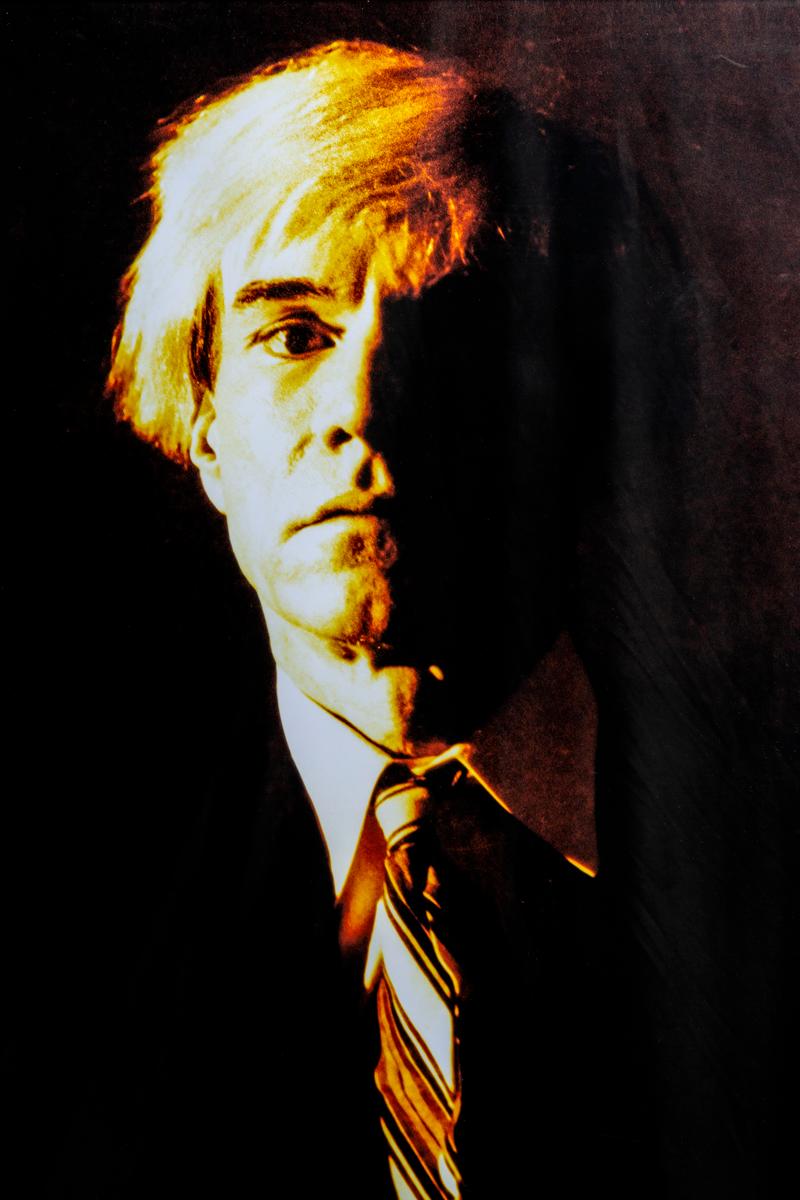 Portrait of Andy Warhol - Yellow print-toning by G. Bruneau - 1980s - Photograph by Gerald Bruneau