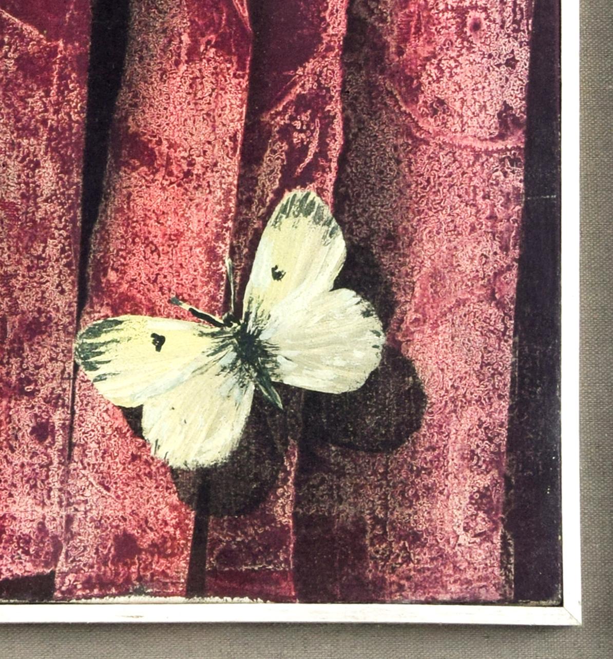 Composition rose originale - Techniques mixtes 1971 - Contemporain Mixed Media Art par Novello Bruscoli