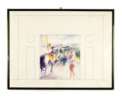 Knight and Girl - Watercolor by Vito Alghisi