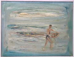 The Fisherman - Original Ölgemälde auf Leinwand von Giovanni Stradone - 1962