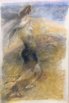 Chiaro di luna - Disegno originale a pastello di Ennio Calabria - Fine del XX secolo