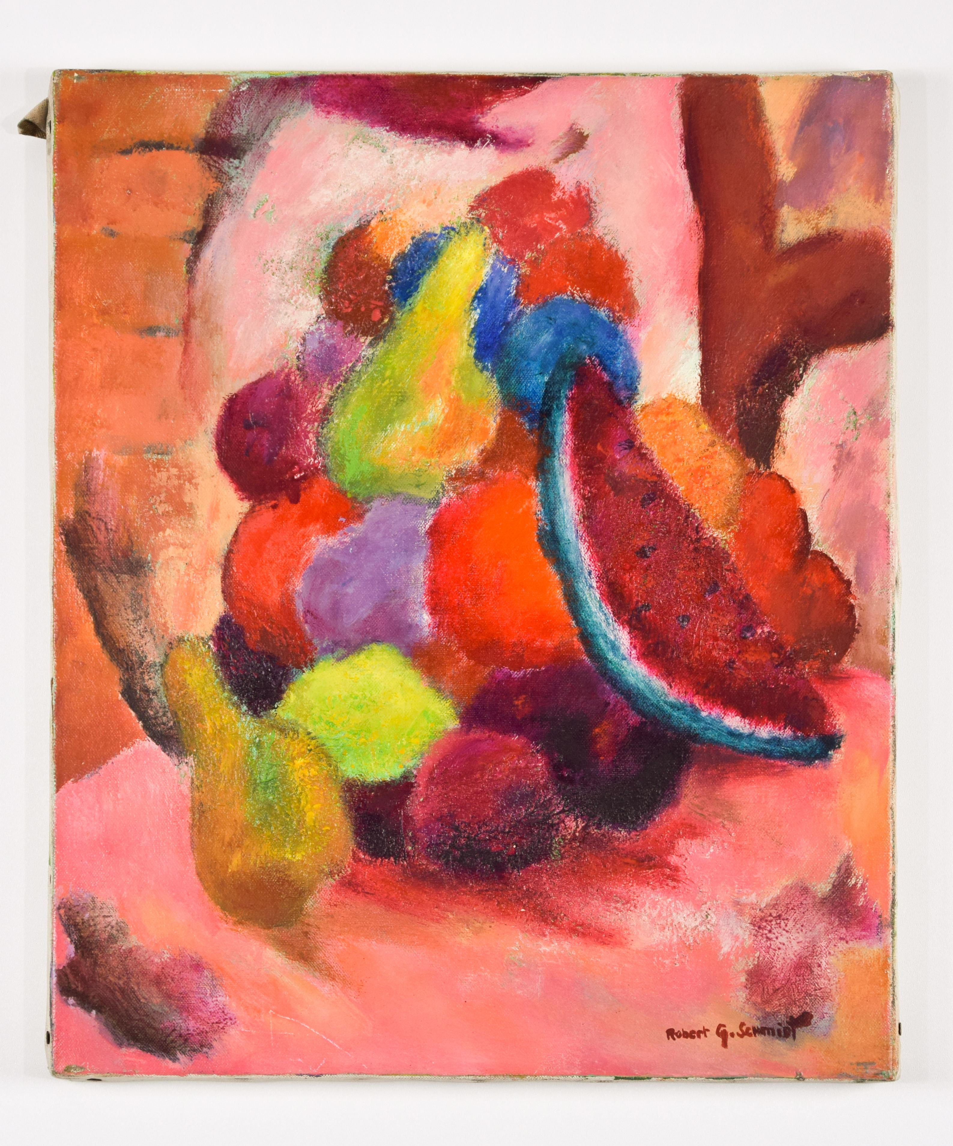 Fruits - Oil on Canvas by Robert G. Schmidt - Mid 1900 For Sale 2