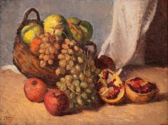 Nature morte - Huile sur toile par F. Girosi - 1927