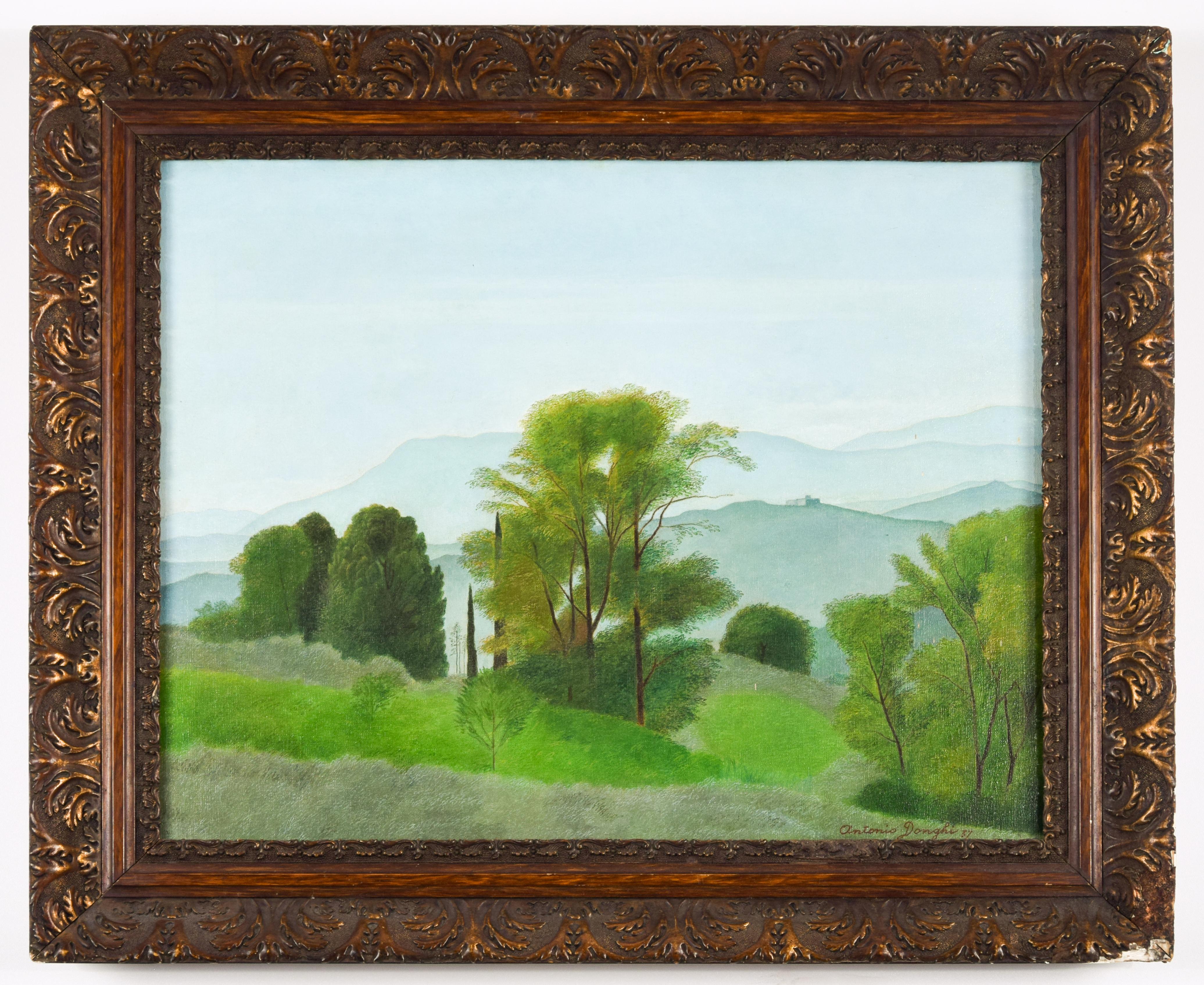 Landscape - Oil on Canvas by A. Donghi - 1937 - Painting by Antonio Donghi