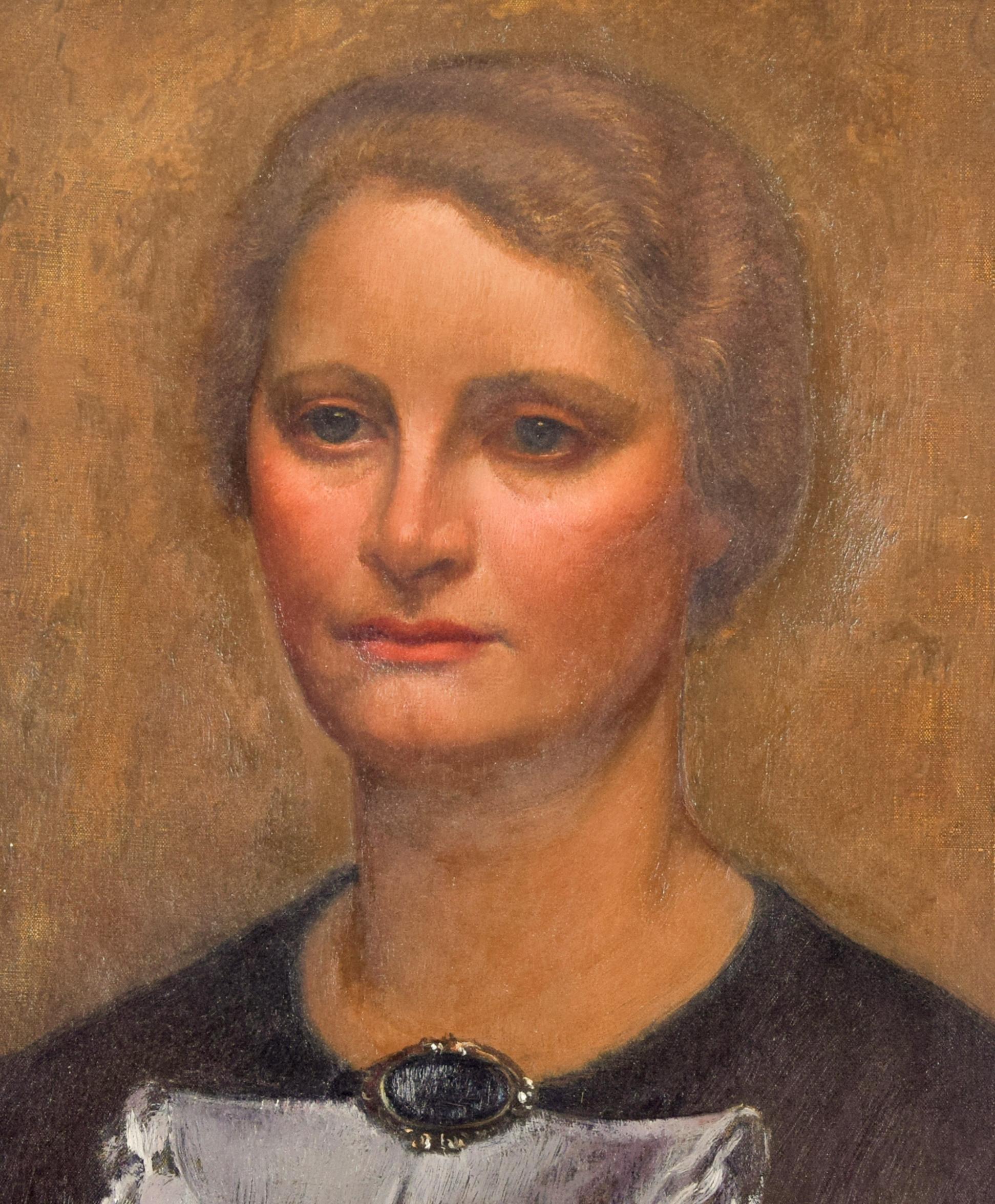 Portrait de dame est une œuvre originale à l'huile sur toile réalisée par Carlo Socrate (1889-1967) en 1930.

Un beau portrait de femme réalisé par l'un des principaux représentants de l'association de peintres connue sous le nom de Scuola Romana
