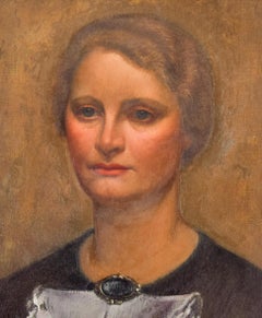 Portrait of Lady - Oil on Canvas by Carlo Socrate - 1930
