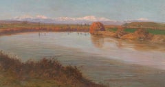 Bend of the Tiber at Prima Porta (Rome, Italy) - Oil on Canvas - 1920s