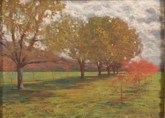 Landscape with Trees - Oil on Cardboard by Alberto Zardo