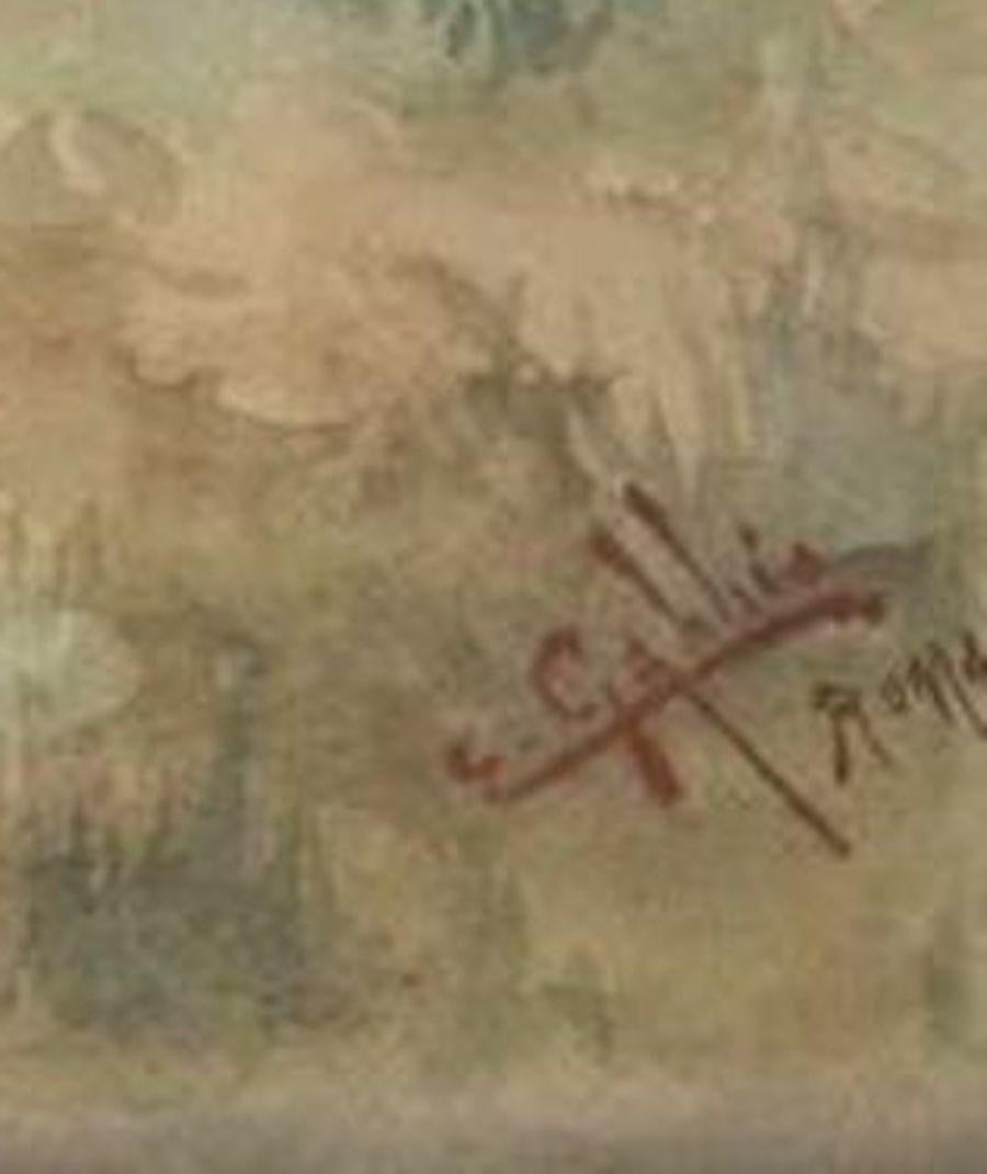 Campesinos con manojo de espigas es una pareja original de obras de arte moderno realizada en 1892 por un artista italiano. 

Acuarelas originales sobre papel.

Firmado a mano y fechado en la esquina inferior derecha: 