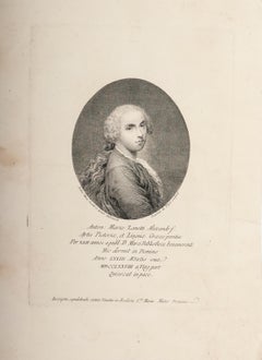Portrait of Anton Maria Zanetti - Etching by Joannes de Plano -Late 18th Century