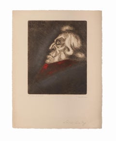 Portrait de Lucien Guitry - eau-forte sur papier de Jean Auscher - milieu du 20e siècle