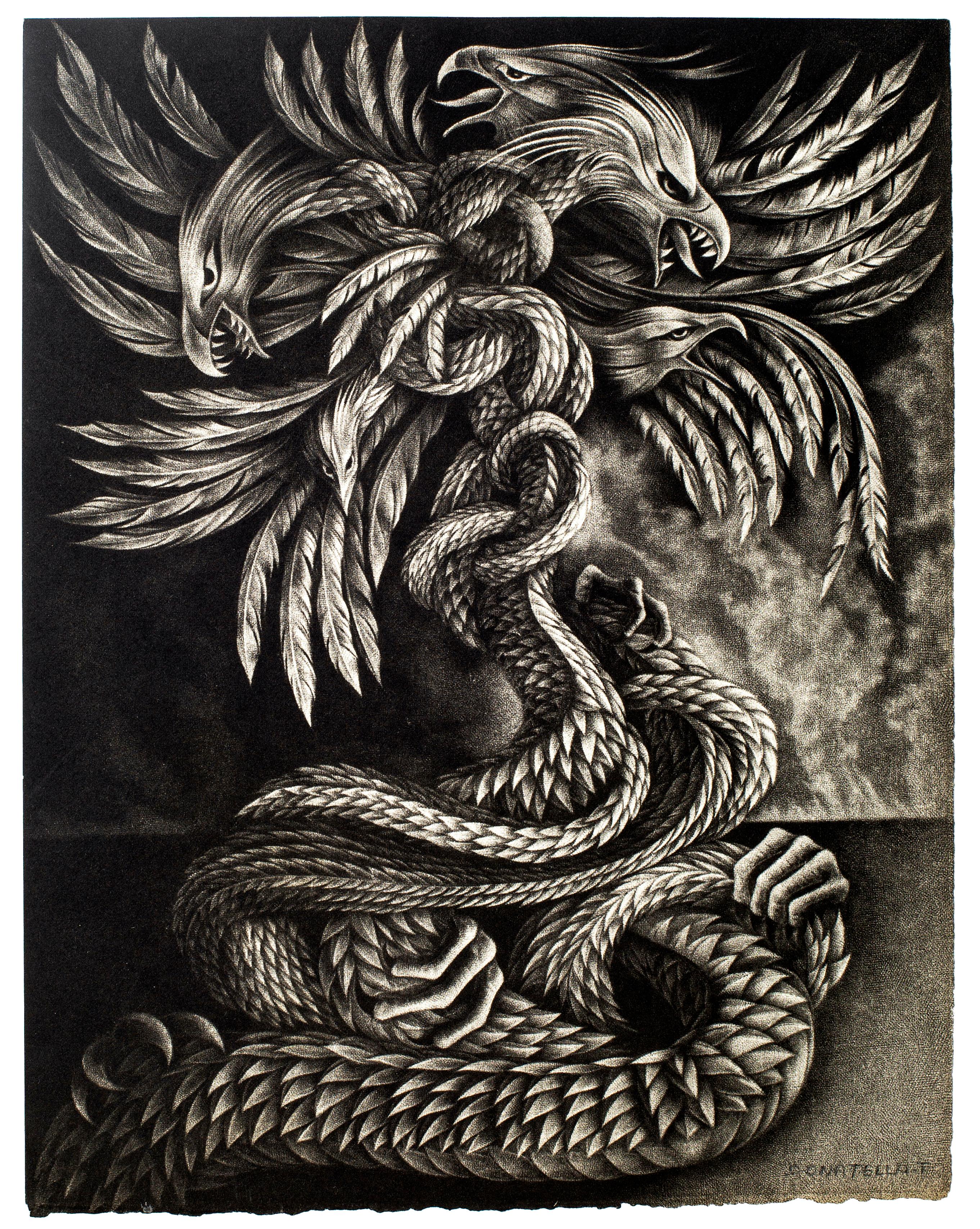 Donatella Theze Figurative Print - Hydra -Lithograph by D. These - Late 20th Century