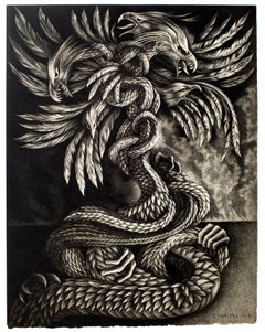 Hydra – Lithographie von D. These – Ende des 20. Jahrhunderts