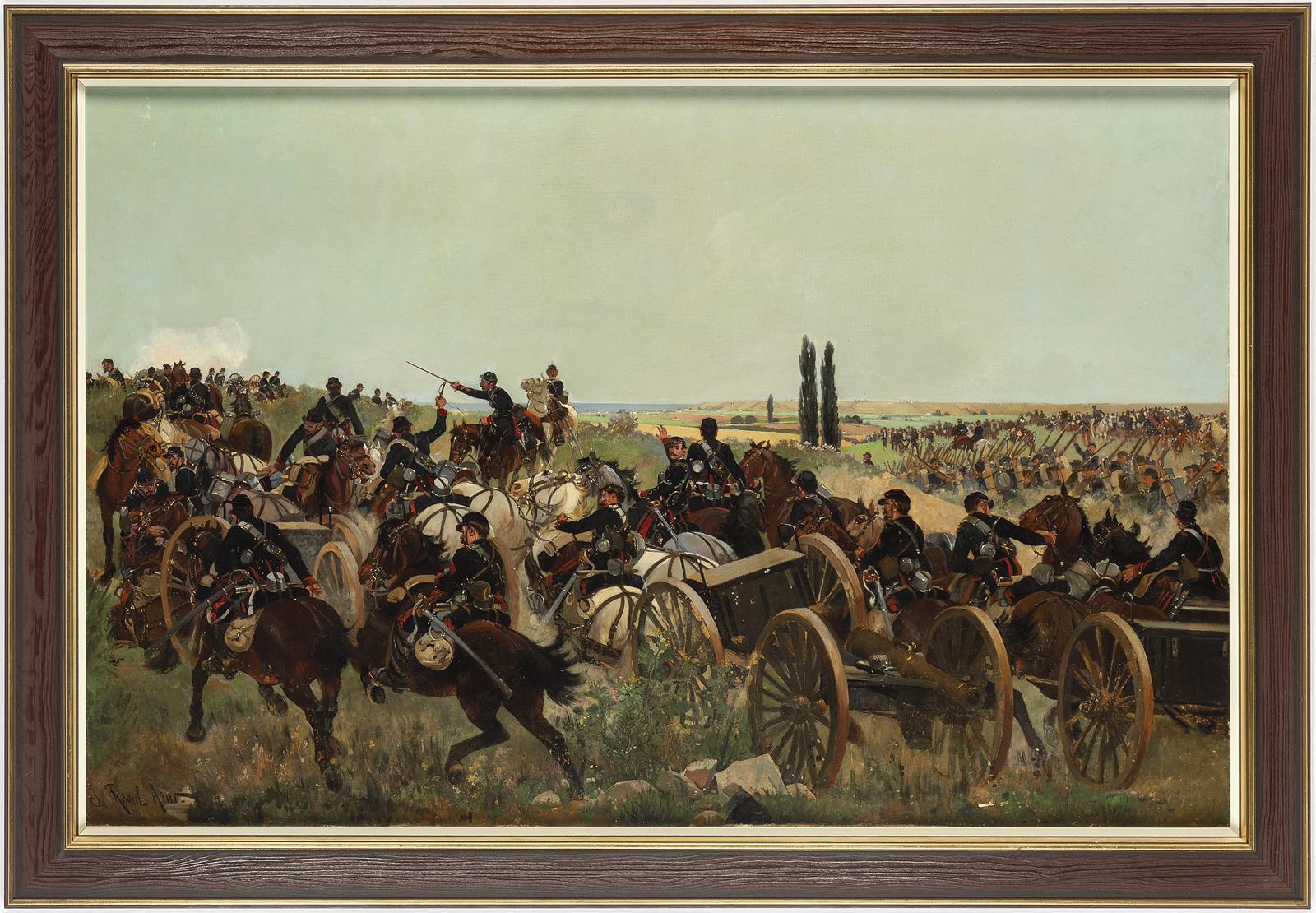 The French-Prussian War - Oil on Canvas by Raoul Arus - Late 19th Century