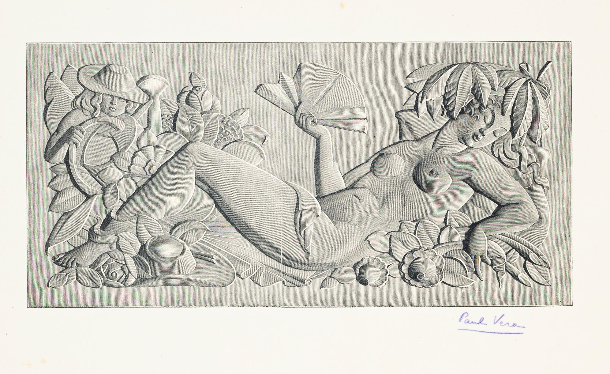 Les Saisons - gravure sur bois originale de Paul Vera - années 1920 en vente 2