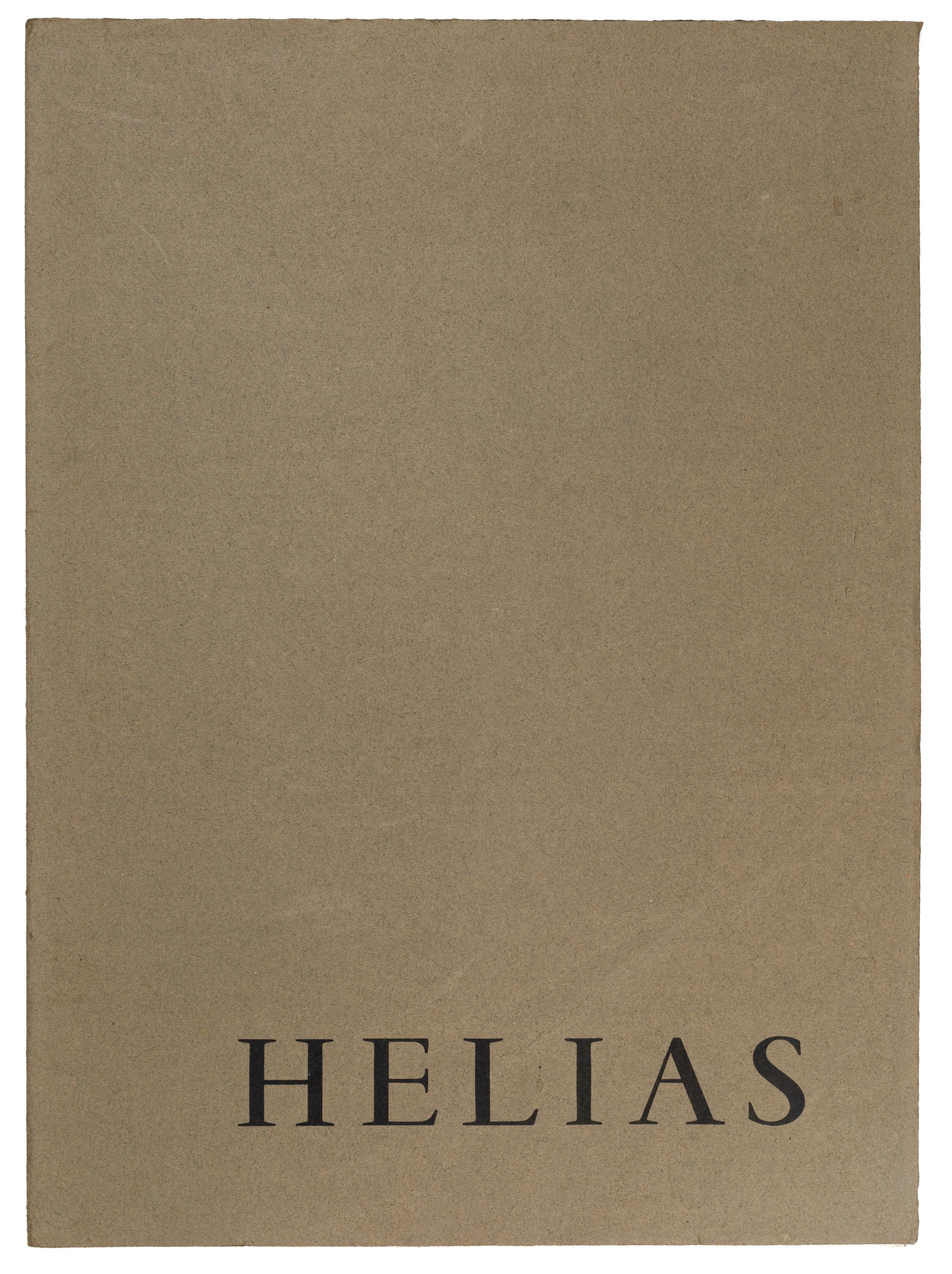 Image dimensions: 41 x 30.2 cm.

Helias is an original folding leaflet, with an original color lithograph on paper, realized in 1963 in occasion of the exhibition hold at the Parisian Galerie du Damier.

This abstract composition is signed and dated