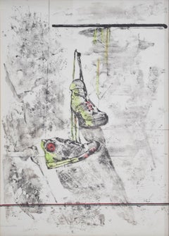 Used Tennis Shoes - Original Lithograph by Piero Mosti - 1980s