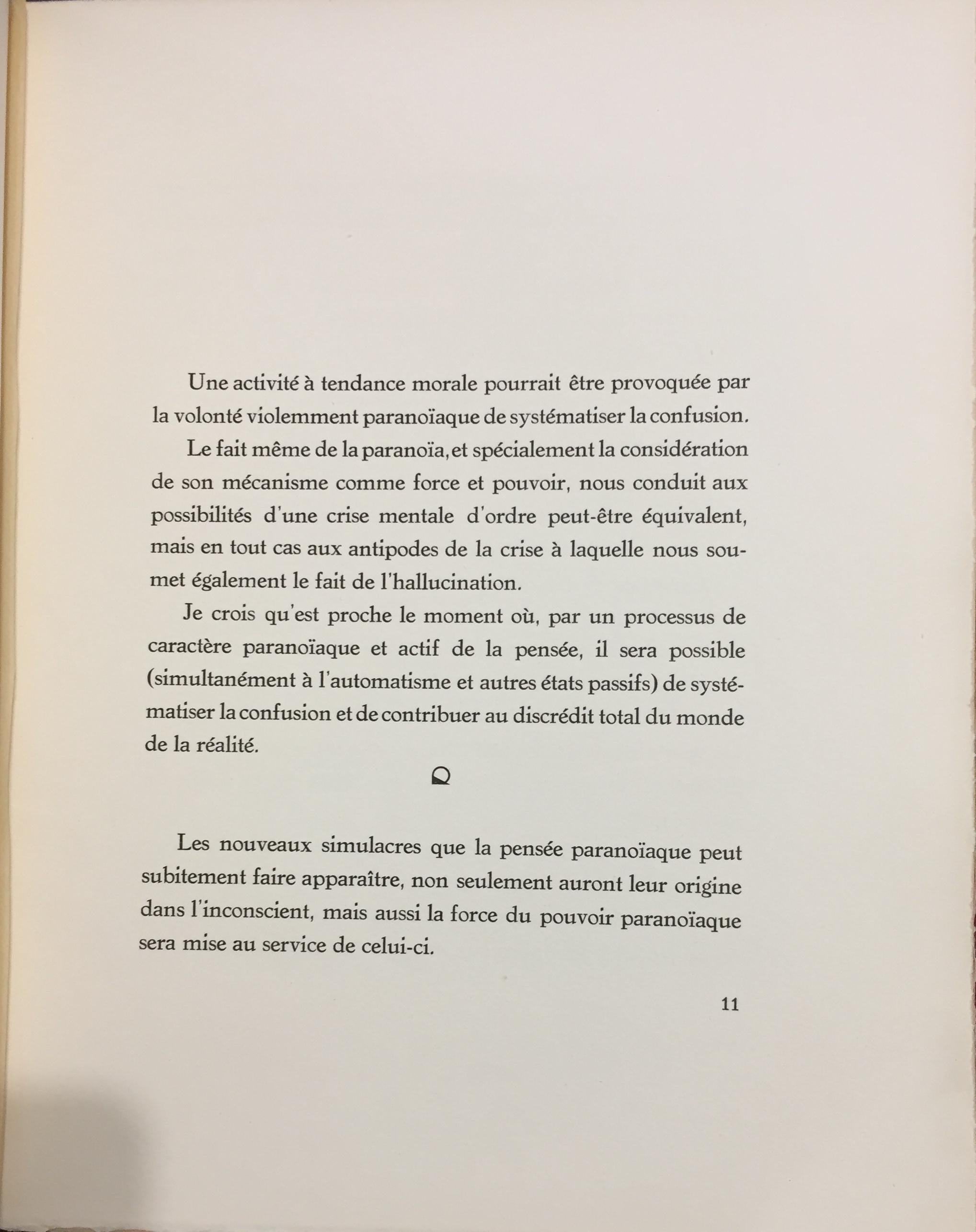 Edition of 175 specimens (plus 29 out of commerce) of this important book by Dalì, published by Editions Surréalistes in 1930 and one of the first books to be illustrated by Dalì. It belongs to the 