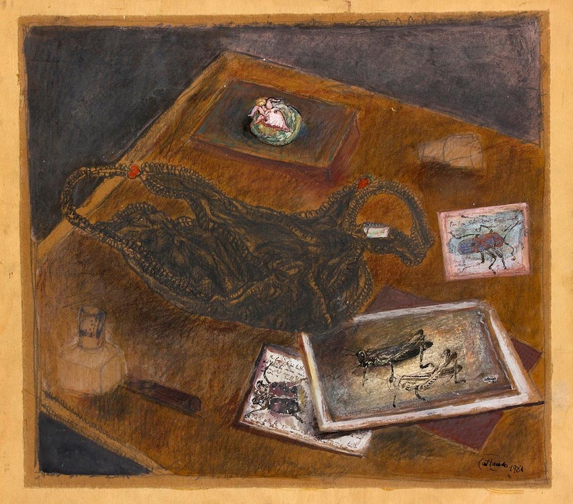 Still Life - Original Mixed Media by Carlo Cattaneo - 1981