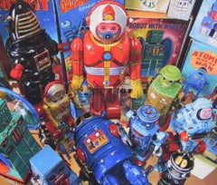 Robots - Original Oil on Canvas by Giampaolo Frizzi - 2016