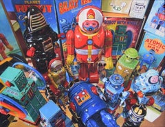 Robots - Original Oil on Canvas by Giampaolo Frizzi - 2016