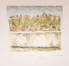 Lungotevere in Rome - Original Lithograph by D. Rossoni - 1969