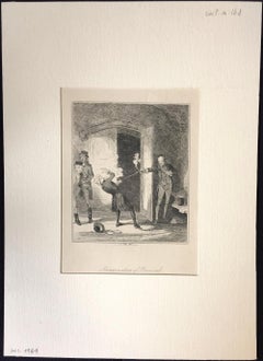 Assassination of Percival - Original Etching by PHIZ - Mid 19th Century
