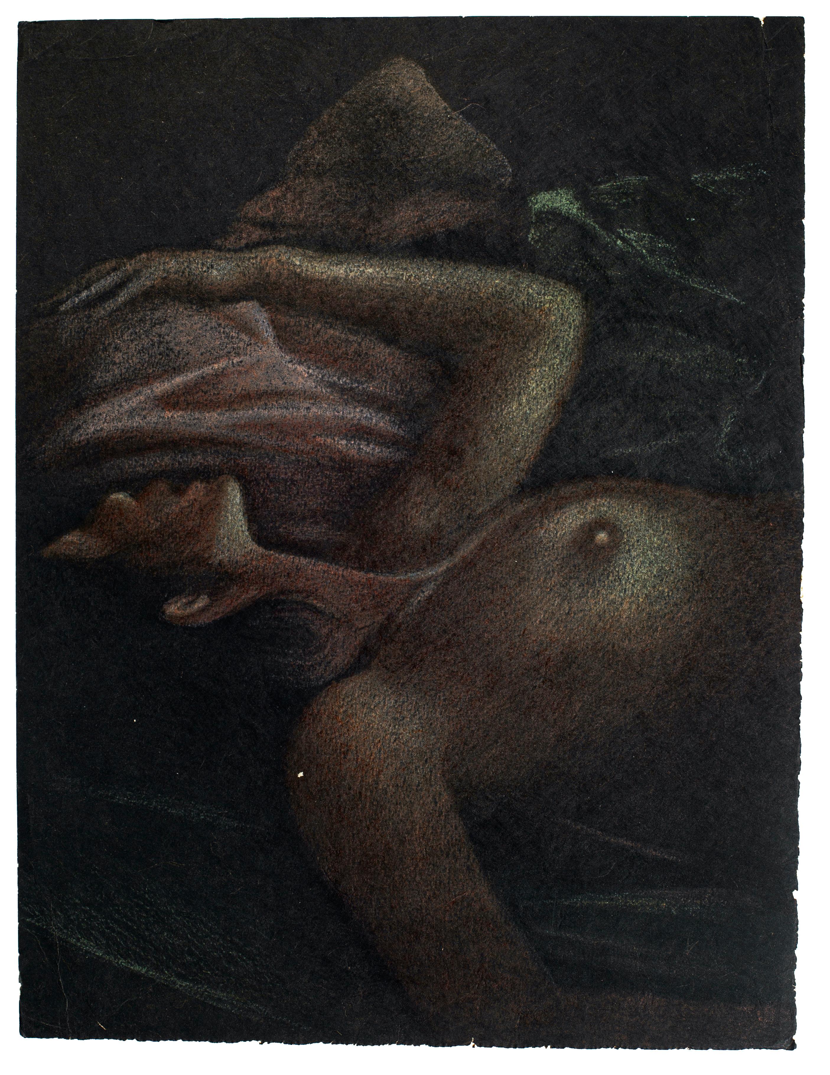 Femme Nue Allongée - Original Lithograph by B. Kelly - 1980s